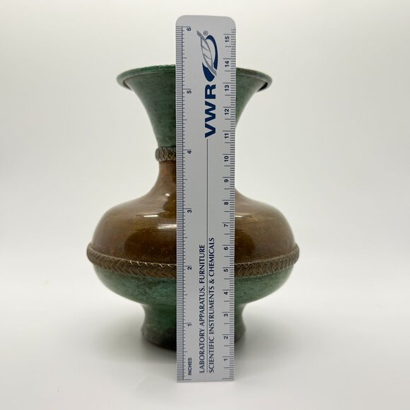 Vintage Mexican Two Toned Copper Vase - Picture 2 of 7
